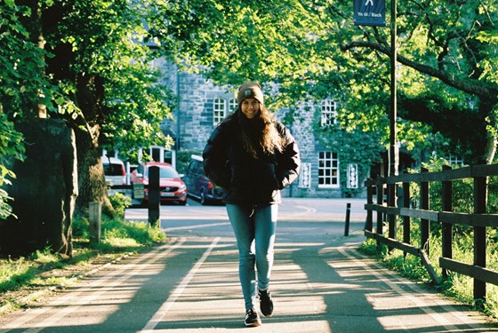 Caitlin wrapped up nice and cosy for a stroll in Betws-y-Coed, North wales. 