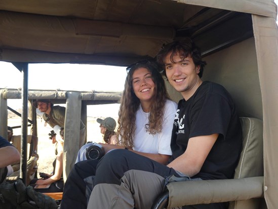 Me and Caitlin on safari at the start of the field course 