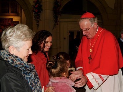Receiving a blessing from Cardinal Cormac Murphy-O'Connor, Leeds Cathedral