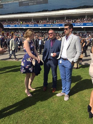 Looking dapper at the races with Rachel and matt 