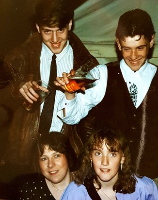 A young Chris at our cousin Debbie's wedding..  with bro Andy, sisters Nicky and Lorraine