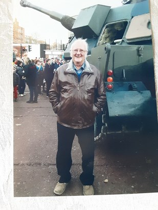 Dad in his element at the last British Military Show, Earls Court