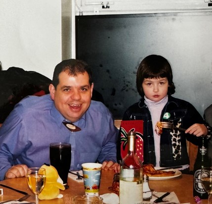 Pete and Lily on her 4th birthday. 2001.