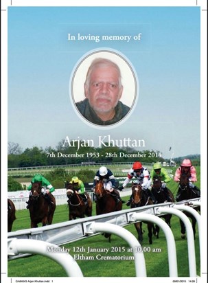 In Loving Memory Of Arjan Khuttan