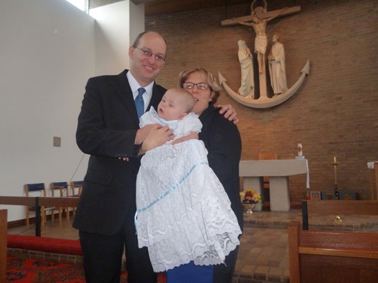 me jay and william at st andrews church b4 williams christening 25/11/12