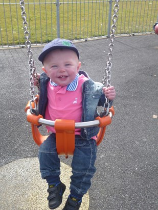 William having fun at the park aged 10 months