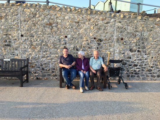 With Martin & Shirley at Charmouth beach 2018