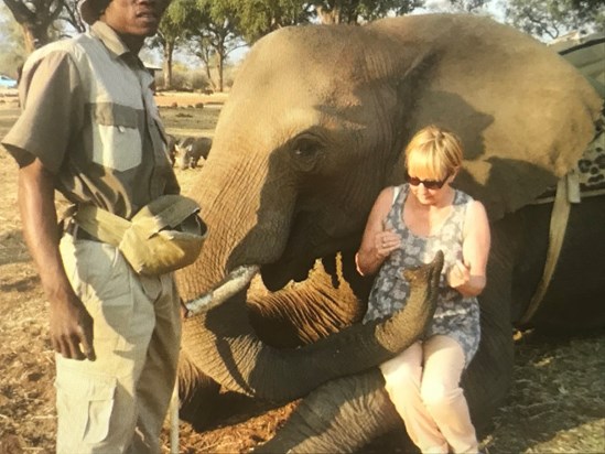 One of her happiest times with the elephants. Xx 