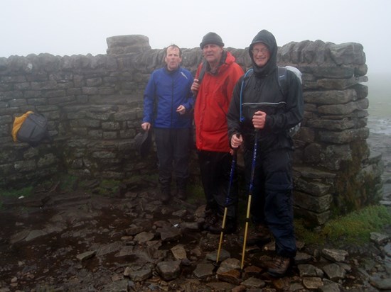 Ingleborough summit. Michael, Richard & Robert. 28 June 2013.