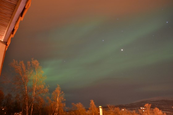 The Northern lights from our balcony