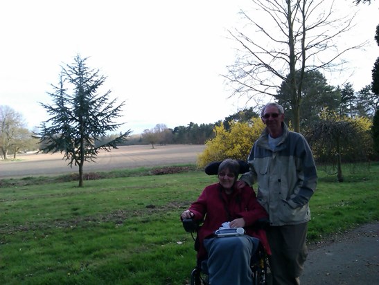 In Sue Ryder grounds during her first stay there