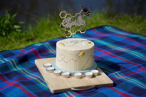 Bee birthday cake