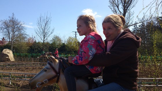 Great Aunt duty, riding the ponies. 