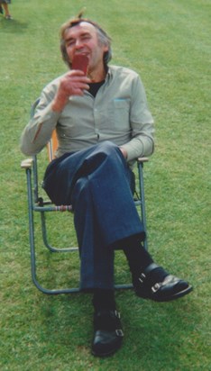 Dad relaxing in Stratford enjoying the sunshine