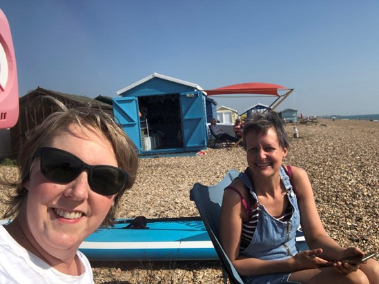 Special beach day - Abi and Katy at Hayling Island Sept 2020