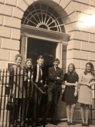 Nigel (3d from left) with colleagues and the editor, at Europa Publishing, his second main job after graduation, on Bedford square, London