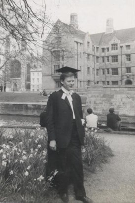 Daddy on graduation day, Queen's college Cambridge, 1965