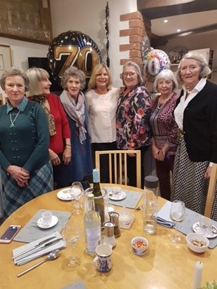 November 2019. Celebrating joint 70th birthdays with old(!) school friends. Louise