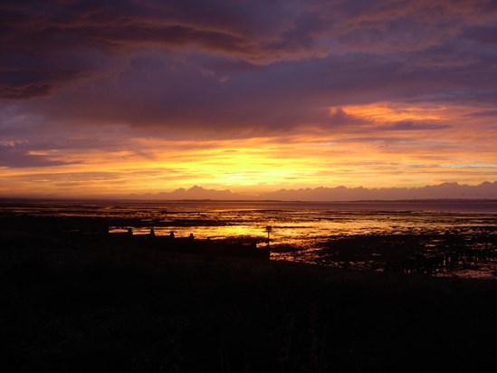 The sunset just after we scattered Stu's ashes by the Sea in Whitstable