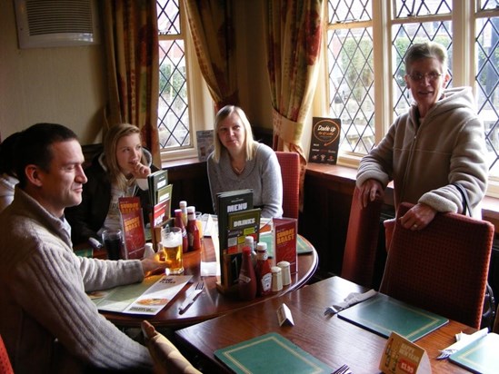 Claire with mum richards Alan and Emma 