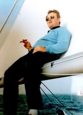 Never happier than when he was sailing... just missing a G&T