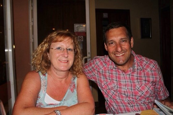 Mum and dad looking tanned