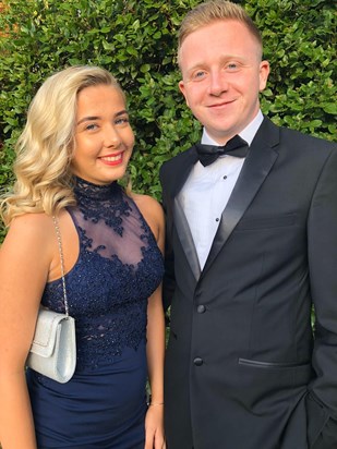 Night out at a ball with his girlfriend 