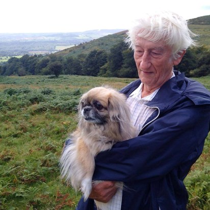 Pops and Willow walking on the Quantocks xxxx