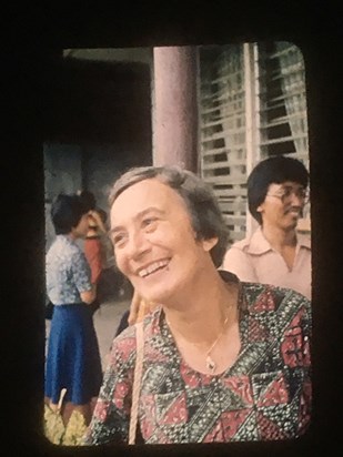 Nora at Diliman Bible Church when she was in the Philippines (taken from an old slide).