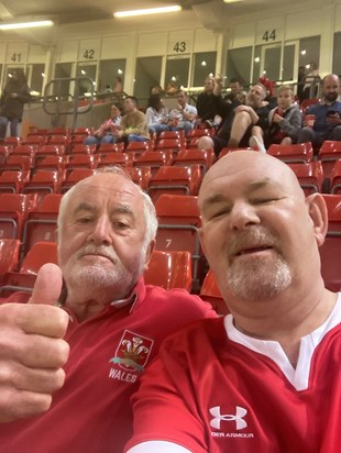 Me and Les at the England wales game at Cardiff 2023