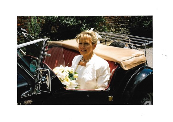 Val arriving at St Mary's Church in Ashford on our Wedding day Saturday 19th of June.