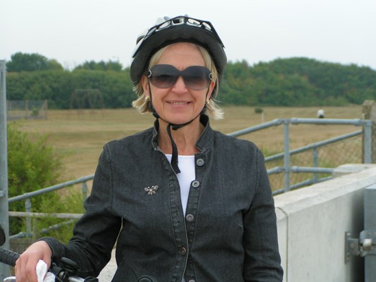 Val on one of our many bike trips out past Dymchurch.