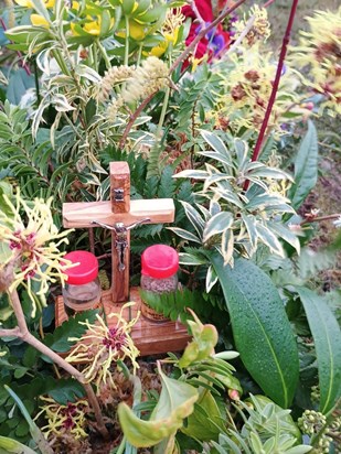 Coffin flower sprays (flowers are from Mum’s garden)