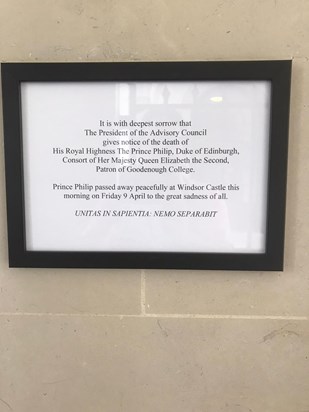 Notice at William Goodenough House