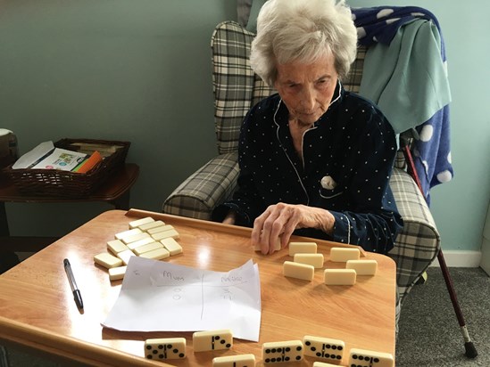 Mum beating me at dominoes again (May 2023)