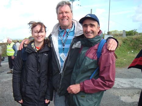 Julie, Peter Wicks & Jeremy set out from St.Breward AFC on their 13 mile trek.