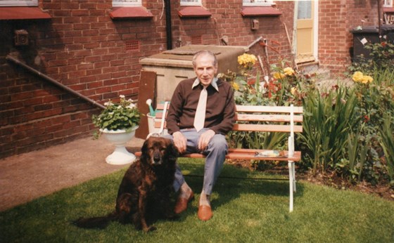 Doreen loved her Dad, here Sam Corbyn is pictured in the garden with his dog.