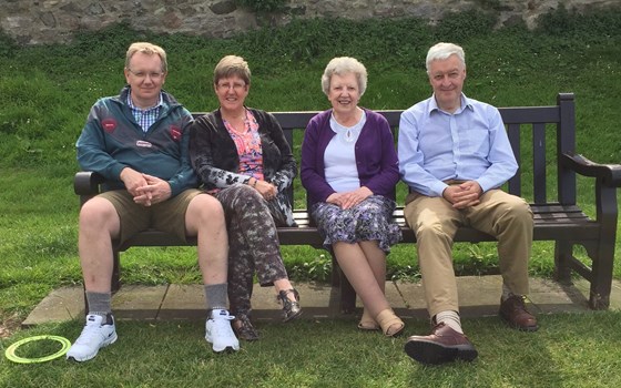 Auntie Brenda and Russell visiting Jayne and Jeremy when they were on holiday in Bamburgh