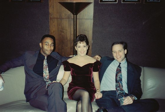 John, Denise and Chris Fuller attended the Christmas party for the Rams Club in Dec. 1993.