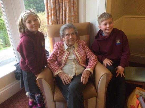 Great Granny Pat with Evan and Cleo x