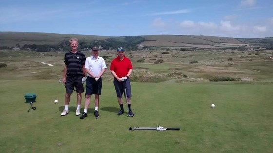 Tom with some of the boys at Saunton Golf Club, 2015