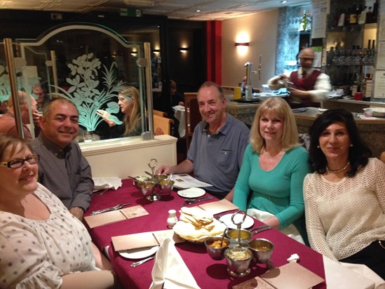 At the favourite Indian restaurant with Denise, and the Naders