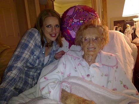 Nan and her grandaughter Nikki on her Birthday evening.