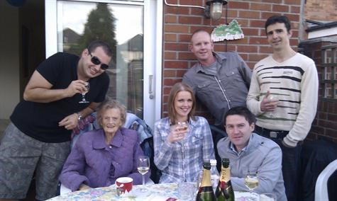 Nan's 90th - with Adam, Nikki, Dan, Rich, and Dan B