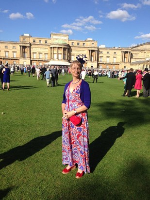 Mum at the royal garden party 2014