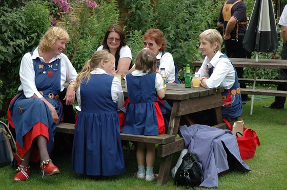 enjoying chatting with young dancers 2005