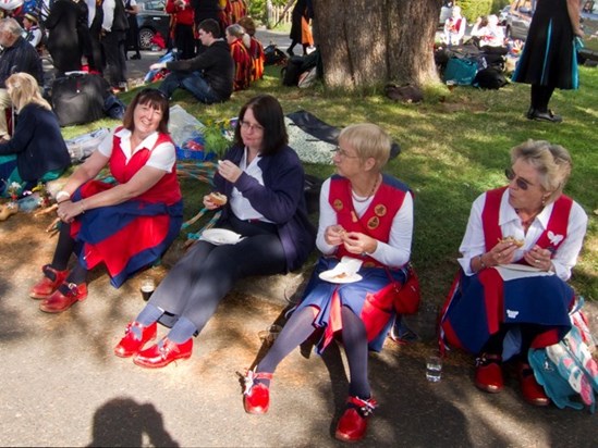 refuelling with cake, Hanley Castle! 2014