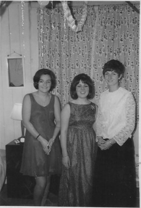 Wall Hall College 1967. Ready for the Christmas Ball. Shirley, Marion and Jean.