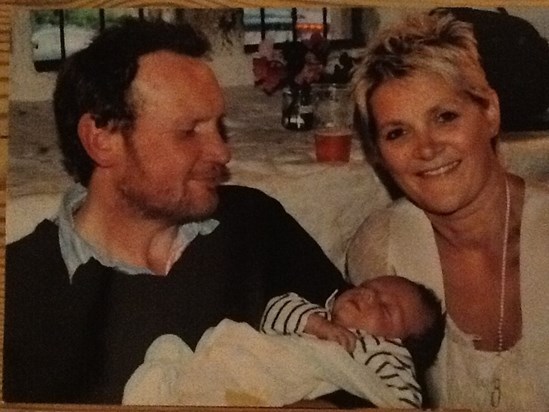With Stanley at his Christening party, 2011