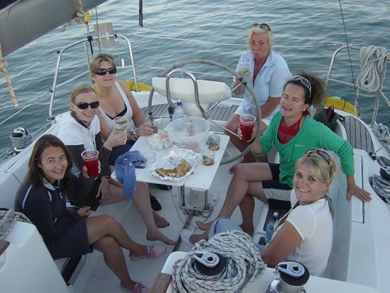 2007 Cowes Sailing Regatta with the girls - poor Jo was petrified, never came again :-(